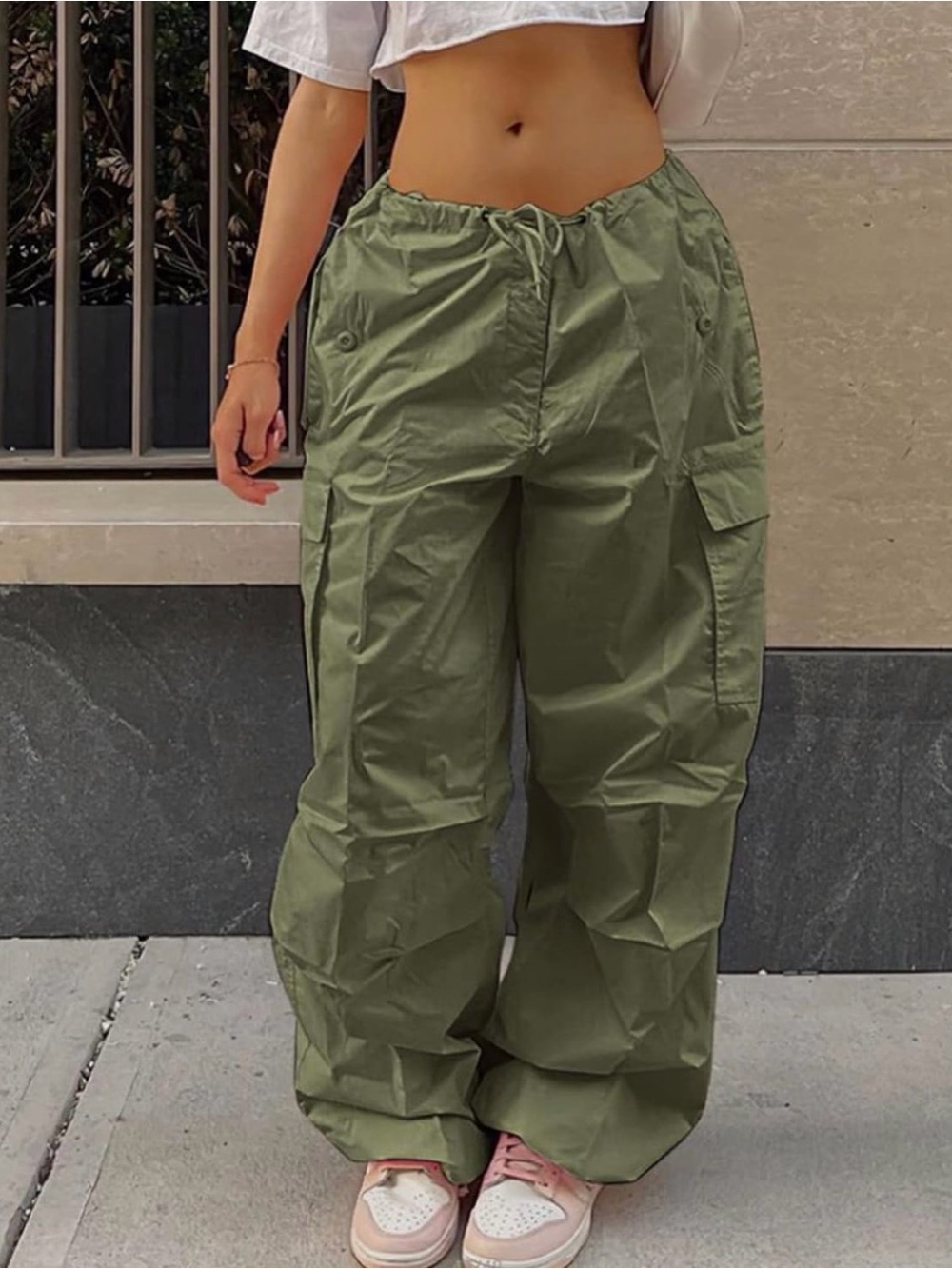 NWT Amazon Olive Green Cargo Track Pants
